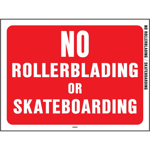 Hy-Ko No Rollerblading/Skateboarding Sign 8.5" x 12", 10PK A20610 - main